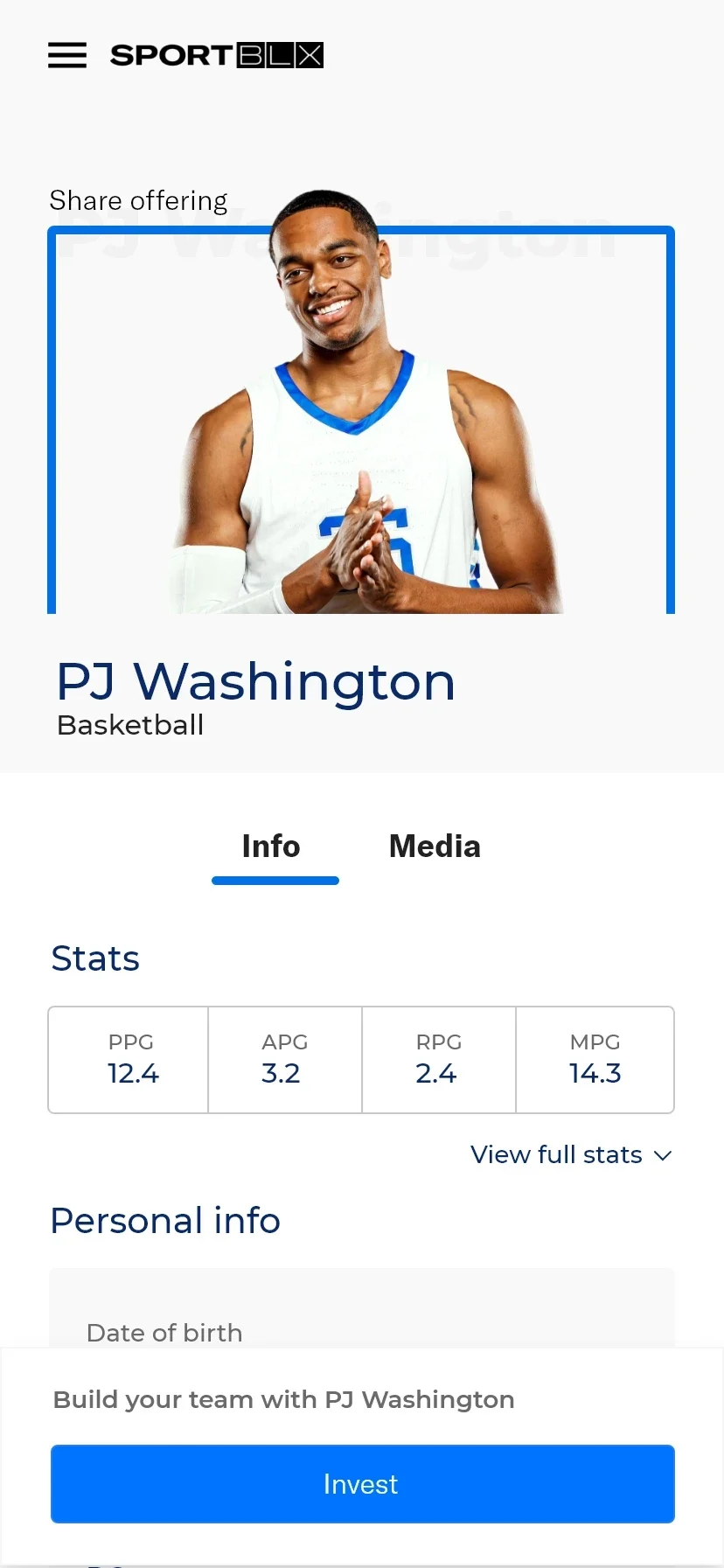 Redesigned SportBLX athlete page